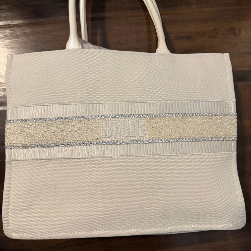 Betsey Johnson cloth tote bride bag